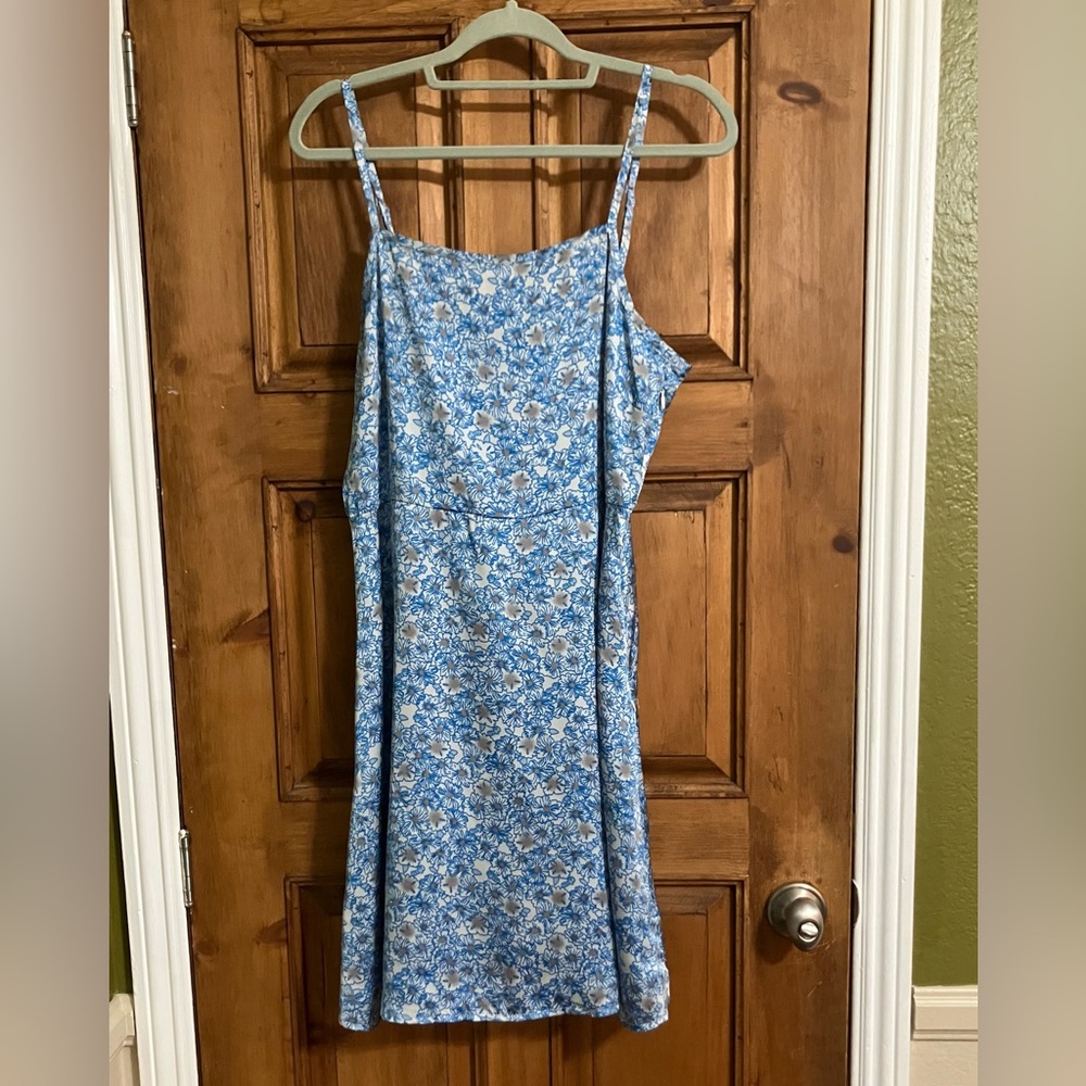 Blue Floral Midi Dress